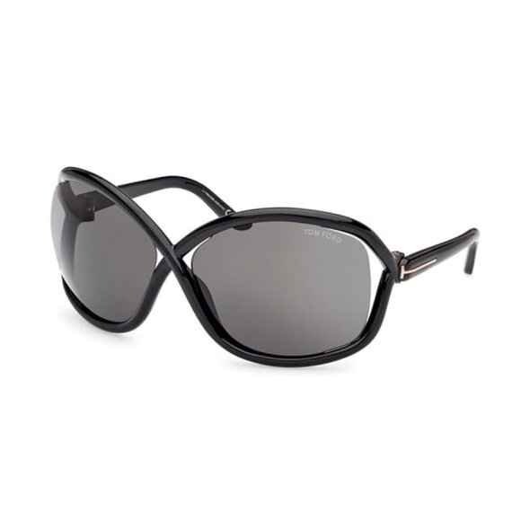 NEW TOM FORD FT1068/S 01A SUNGLASSES TF1068 01A BLACK WOMEN GEOMETRIC EYEWEAR - Picture 1 of 3